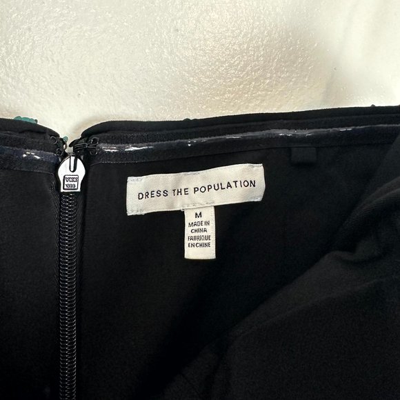 DRESS THE POPULATION Andy Sequin Strapless Jumpsuit in Deep Emerald Size Medium - Picture 6 of 13